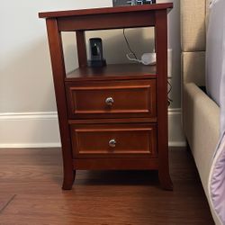  Cherry Side Table With 2 Drawers
