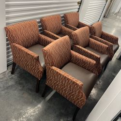 Pair Of 6 Upholstered Chairs, Office, Salon, Guests, Accent Chairs Living Room