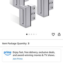 3Pack Home Security Door Reinforcement Lock, Childproof Door Lock Defender, High Security to Home Prevent, Aluminum Construction Finish (3)