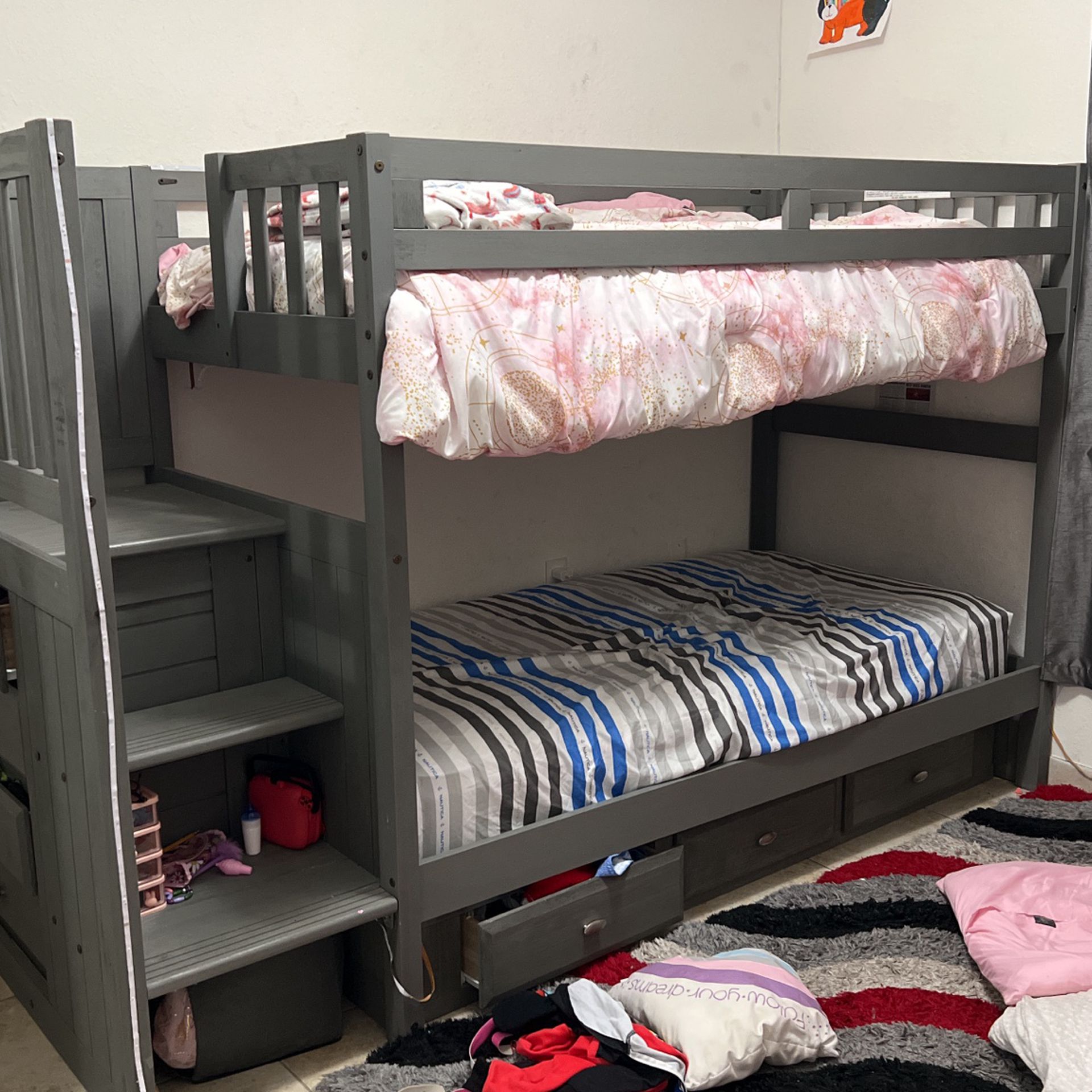 Bunkbed With 7 Cabinets And Twins Bed