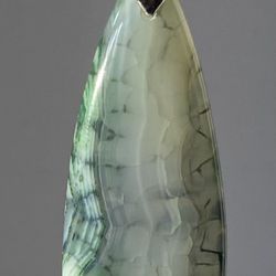 Necklace M69441 48X20X6mm Green/Black Dragon Veins Agate Teardrop Pendant