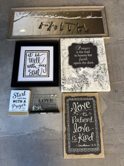 Wall Signs Faith Prayer Decorations Decor