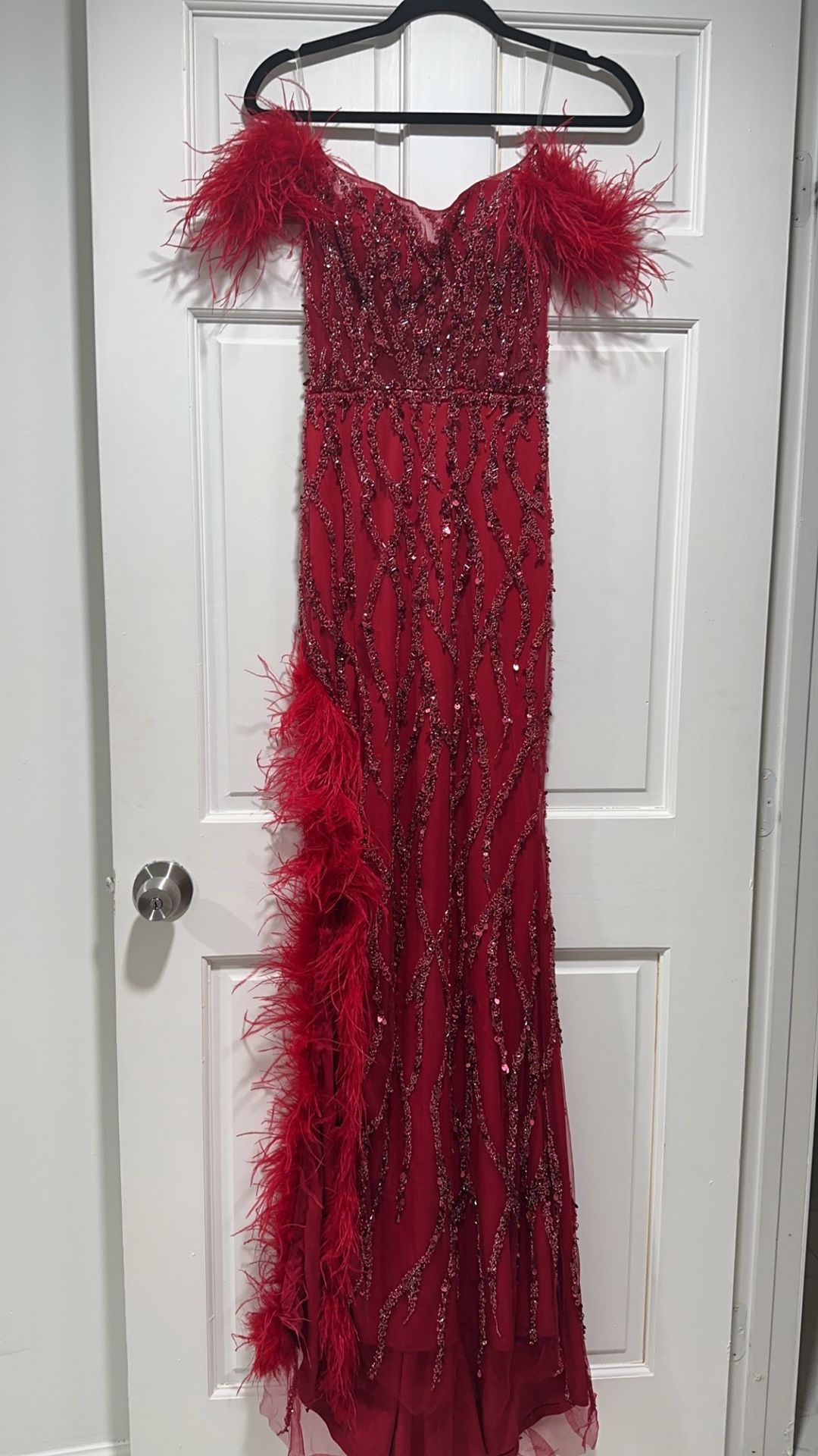Red Beaded Mermaid Serene Hill Dress