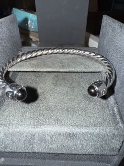 Men’s David Yurman Wheat Bracelet With Black Onyx 