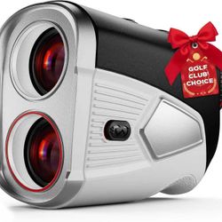 Upgraded 0.5 Second Easily Lock on a Pin Golf Rangefinder with Slope 2X HD Bright LCD, 1500 Yards Range Finder for Golf/Hunting, 7X Magnification