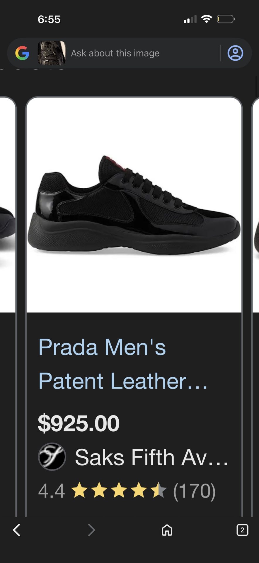 Men’s Prada Patent Leather