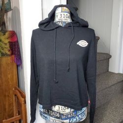 DICKIES ~ BLACK CROPPED HOODED SWEATSHIRT!