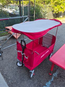 Radio flyer wagon with canopy cloth