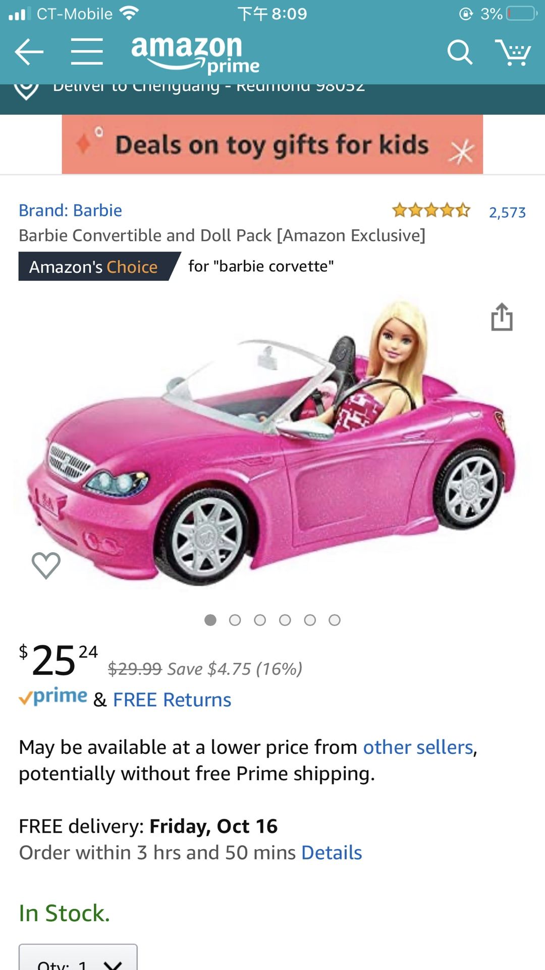 Barbie car set with two Barbie