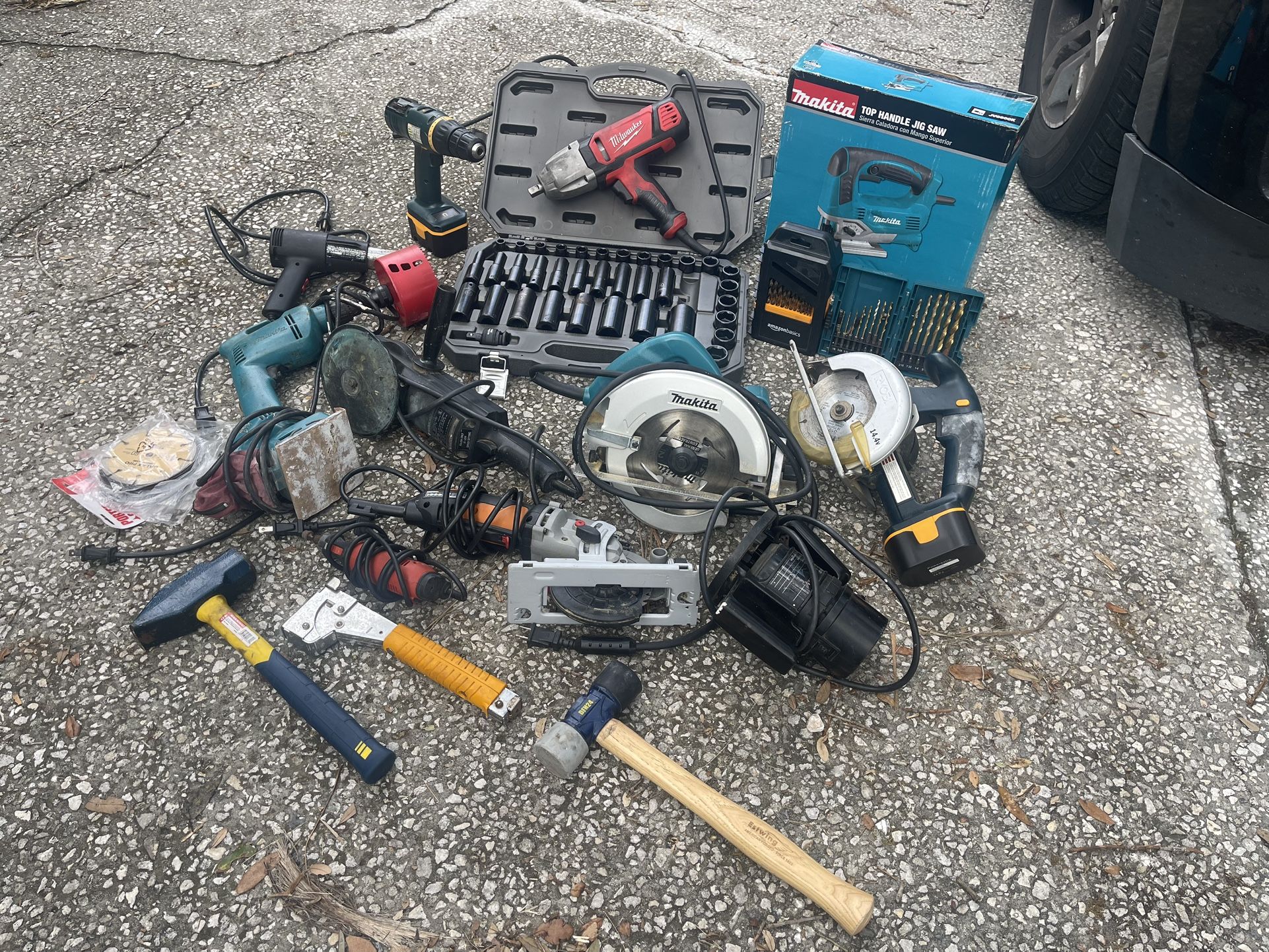 Complete Tool Bundle – Makita, Milwaukee, Cordless + Corded Power Tools – $800 OBO 
