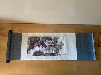 Chinese Wall Hanging with Waterfall Scene