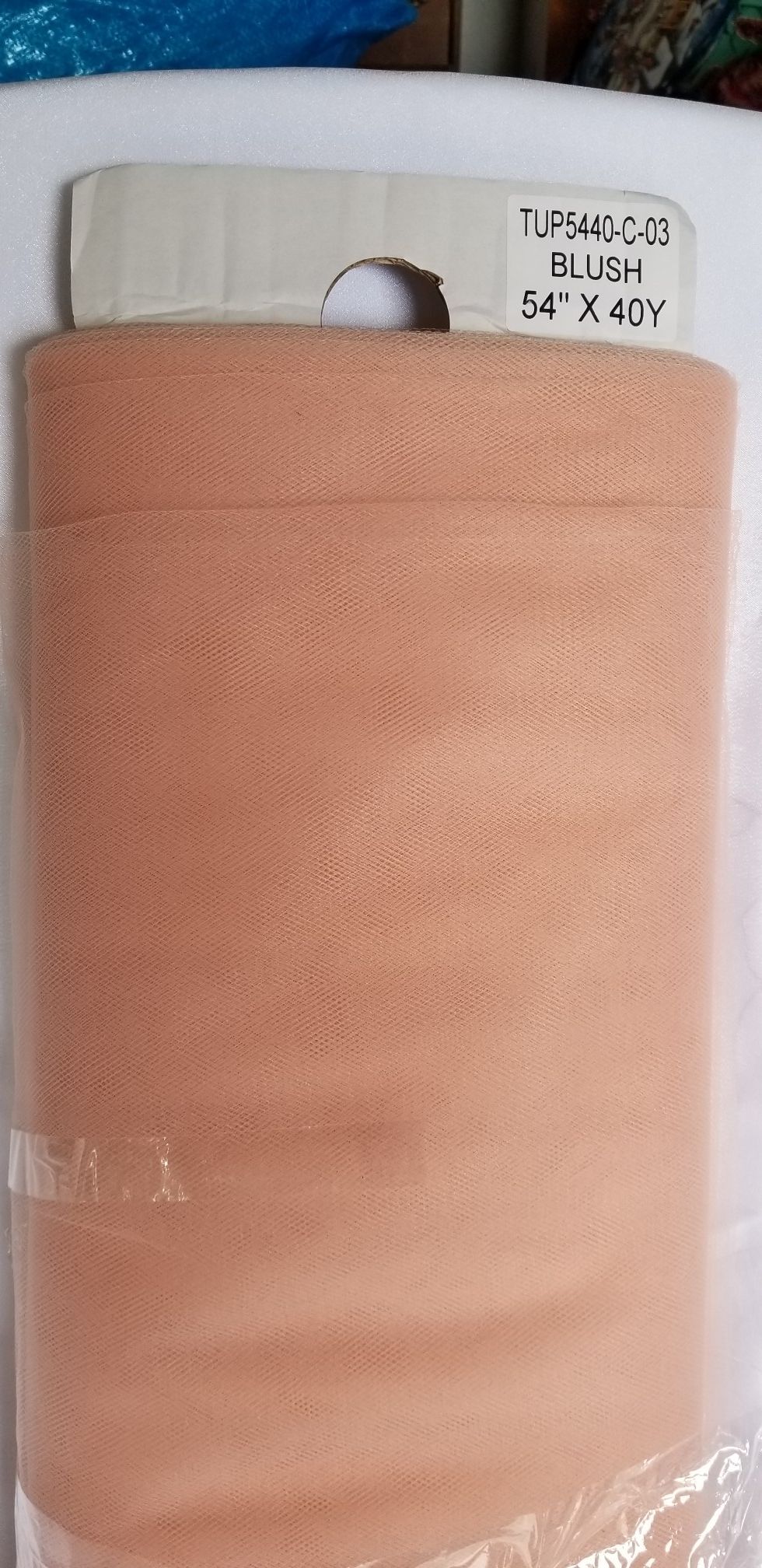54" Blush tulle sold by 40 yard bolt