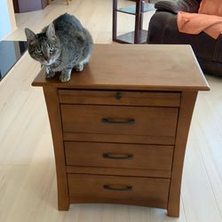 Macy’s 3 Drawer Side Table or Night Stand w/ Pull Out  Shelf (30”h  27”w  19”d)