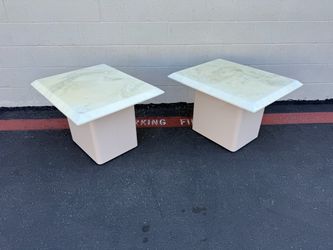 Vintage Pair Postmodern End Tables / Side Tables