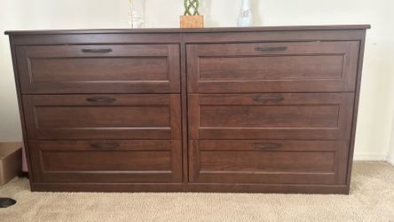 IKEA SONGESAND 6-drawer dresser, brown, 63 3/8x32 1/4 "