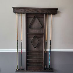 Wall mount billiards rack