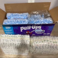 Huggies Pull Ups Plus and Kirkland size 5 Diapers