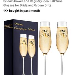 Mfacoy Mr. & Mrs. Champagne Flute Set, Wedding