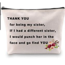 Pxtidy Thank You For Being Sister Makeup Bag