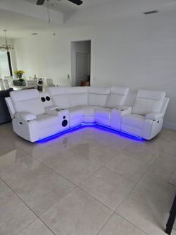 Sofa Seccional Reclinable Led Electrico