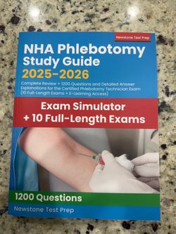 Free NHA Phlebotomy study guide, must pick up