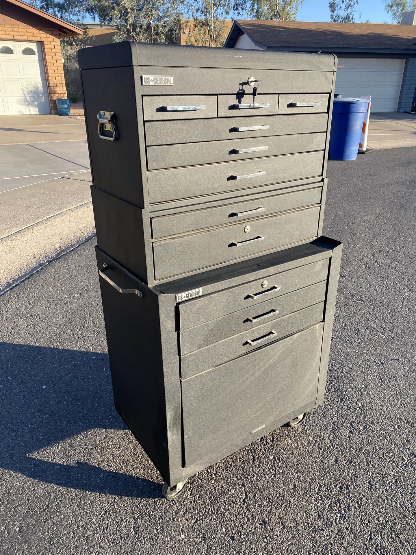US GENERAL 3 TIERS TOOL BOX 53”H 27”W 17”D FOR SALE