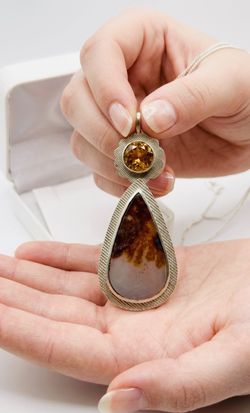 Pendant citrine And Montana Agate