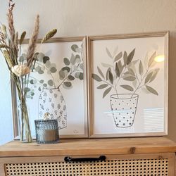 Set of 2 Framed Art Prints 15x 19”