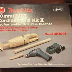 Makita 10mm (3/8”) Cordless Drill Kit II Rechargeable Drill Plus Cleaner Model DK1001