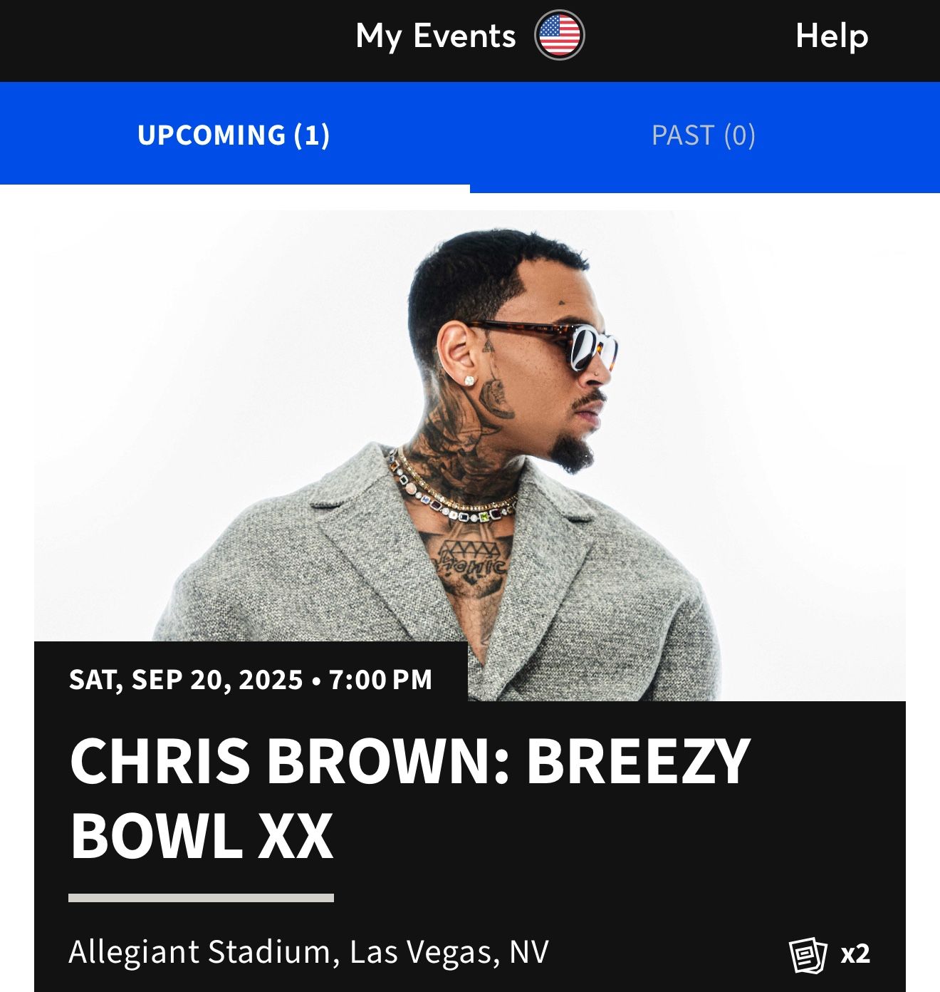 Chris brown Las Vegas tickets Section 105
