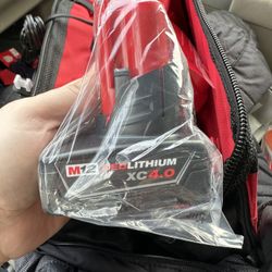 Milwaukee 4.0 Battery With Charger And Bag