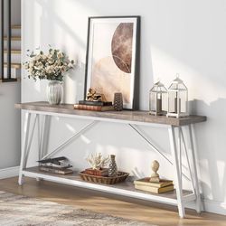 70.9 Inches Entry Console Table, Long Sofa Table  