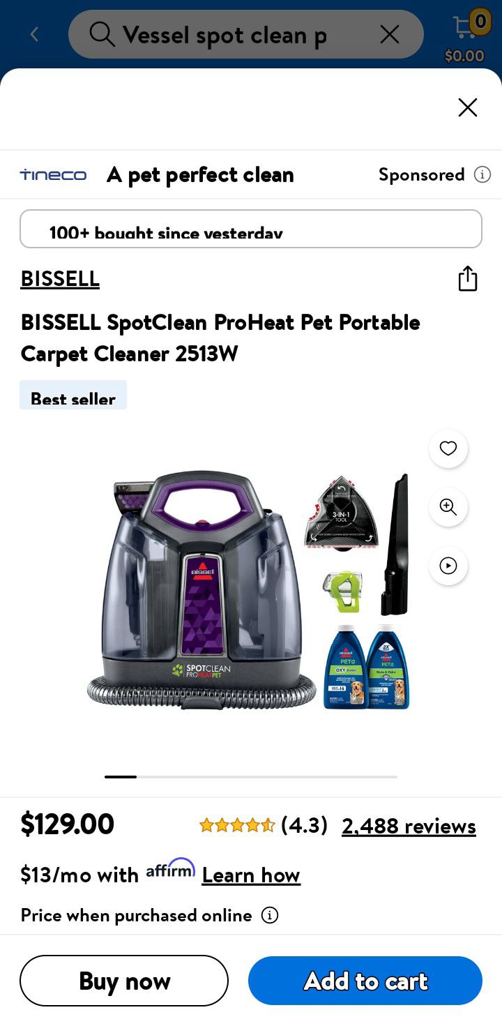 Bissell Spot Clean Portable Pet Cleaner 