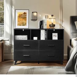 Bedroom TV Stand, Entertainment Center with Storage Cabinets, TV Stand for  43" TVs, Mid-Century Modern Media Console Table for the Livin