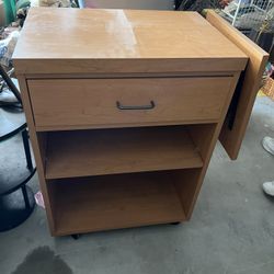 Drop Leaf Roll Around Cabinet /Table