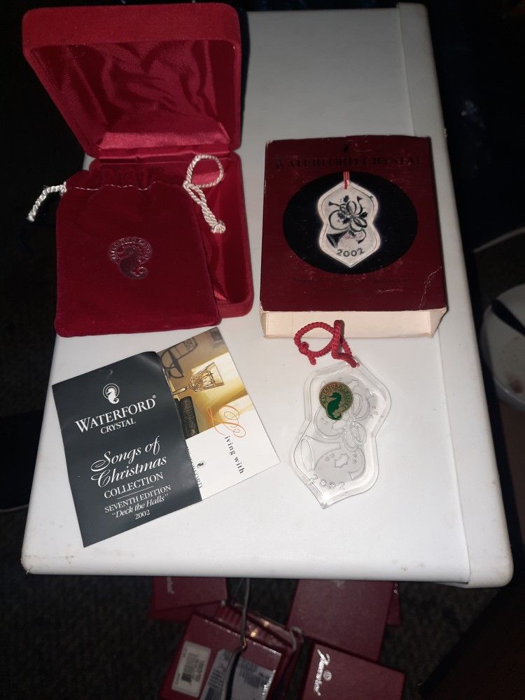 2002 Waterford Crystal Christmas Ornament Songs Of Xmas 7th Edition "Deck The Halls"