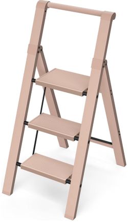 Taranta 3 Step Ladder, Lightweight Aluminum Step Stool with Convenient Handgrip, Folding Ladder with Anti-Slip Pedals, 330lbs Capacity Stepladder for 