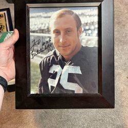 Signed Fred Biletnikof Oakland Raiders Framed 8x10