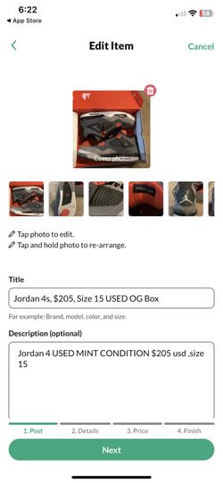 Jordan 4 Og Box Repost Used Mint Condition 