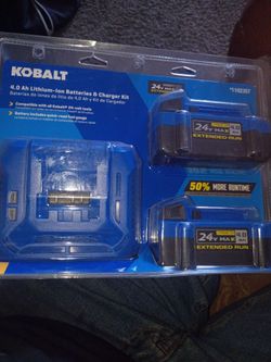 KOBALT 2-4.0Ah lithium and a charger kit