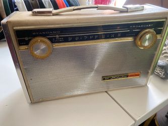 Silver tone old radio from Sears
