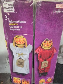 Halloween animated pumpking twins