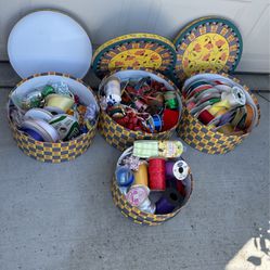 Ribbons Galore In Decorative Round Boxes