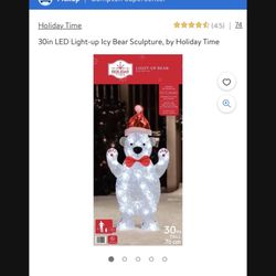Outdoor Christmas Decorations 30 Inch Light Up Icy Bear