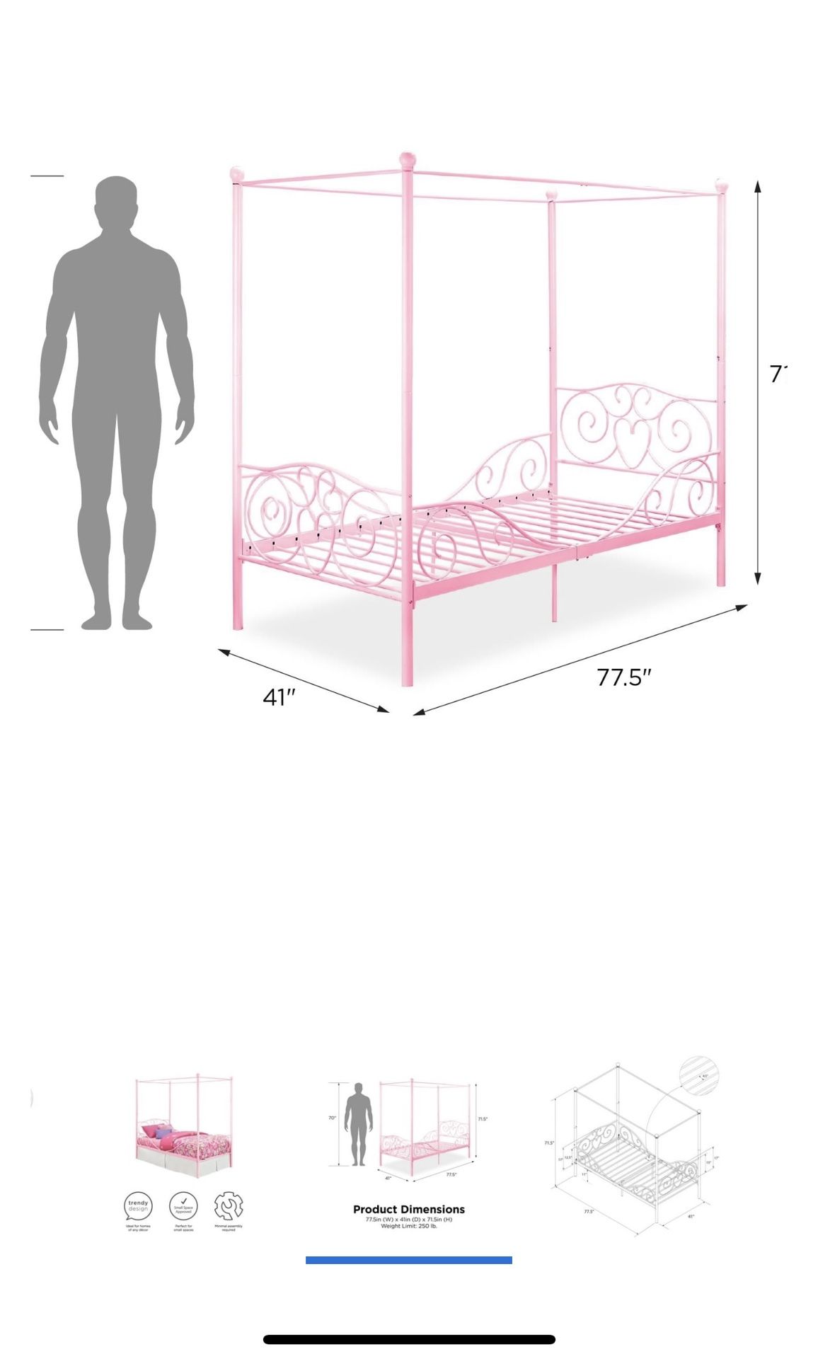 Pink Twin Bed Frame 