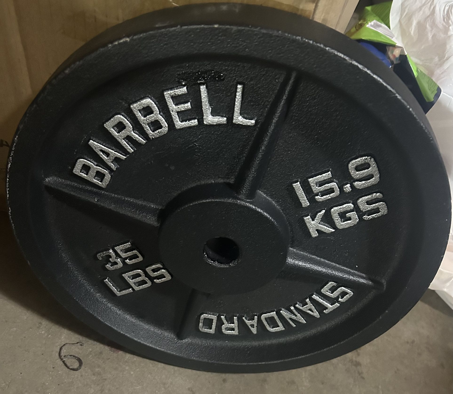 Barbell Standard 35lb Iron Plate (NEW)