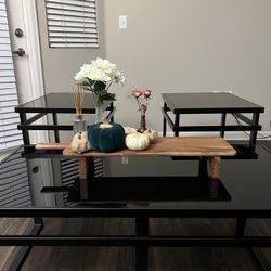 Glass Coffee Table & 2 Side Tables 