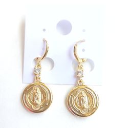  Virgen De Guadalupe Earring Gold Plated 