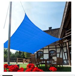 Sun Shade Sail 12'x12' Blue Square UV Block Canopy