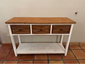 Farmhouse Console Table / Sofa Table with 3 Drawers & Shelf